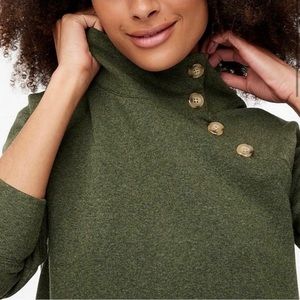 J. Crew Factory Wide Button Sweatshirt in Cloudspun Fleece Size S